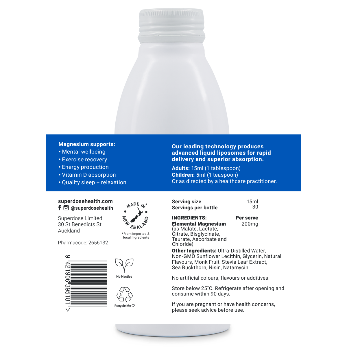 Superdose Liposomal Magnesium 200mg Mag-7 Complex