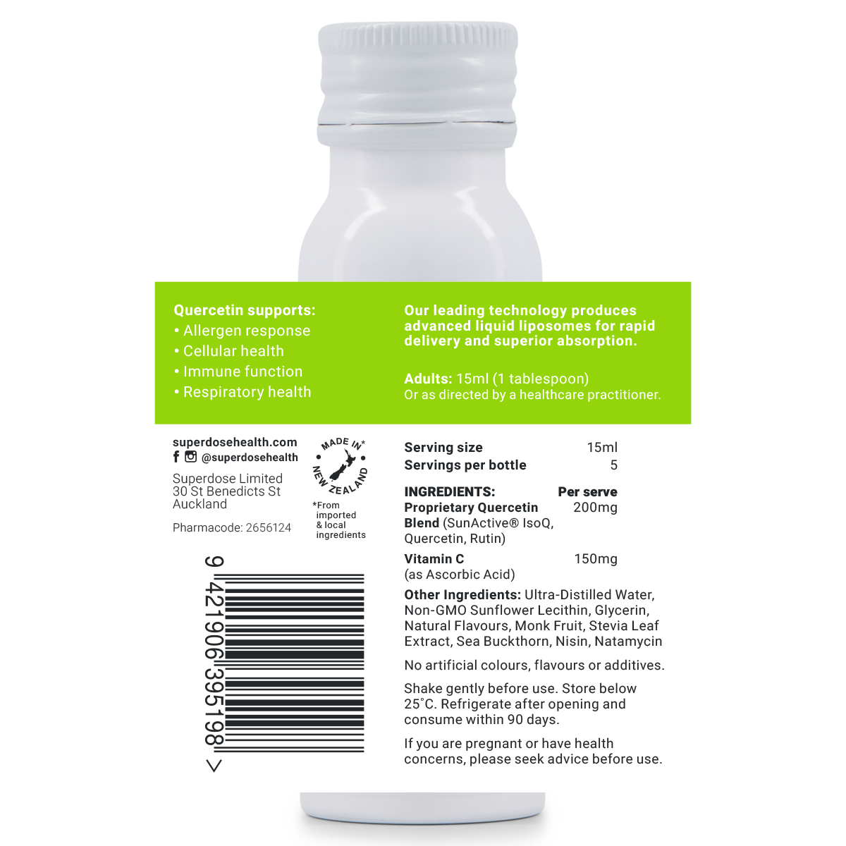 Superdose Liposomal Quercetin 250mg 75ml