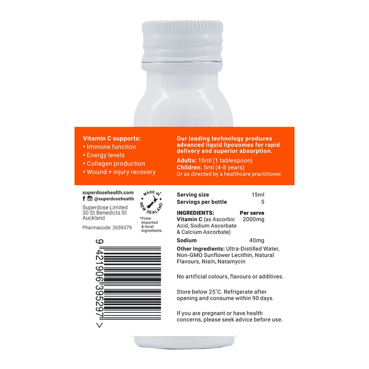 Superdose Liposomal Vitamin C 2,000mg 75ml