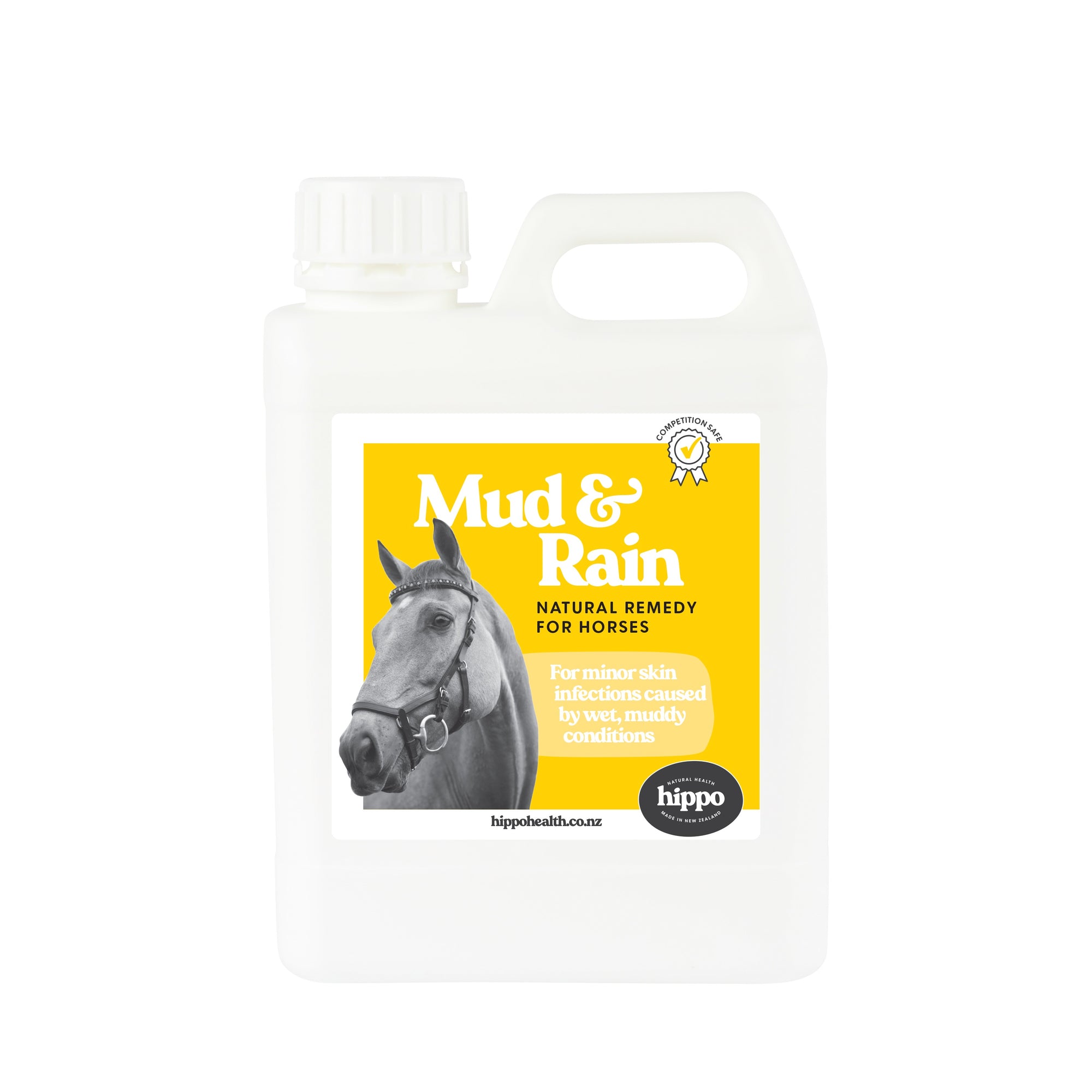 Mud & Rain for Horses (2L) is a ground-breaking natural supplement for horses can be used for greasy heel, mud fever or rain scald/rot.